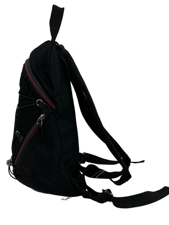 GUCCI Shelly (Web) 122348 Black Green Red Nylon - Backpack